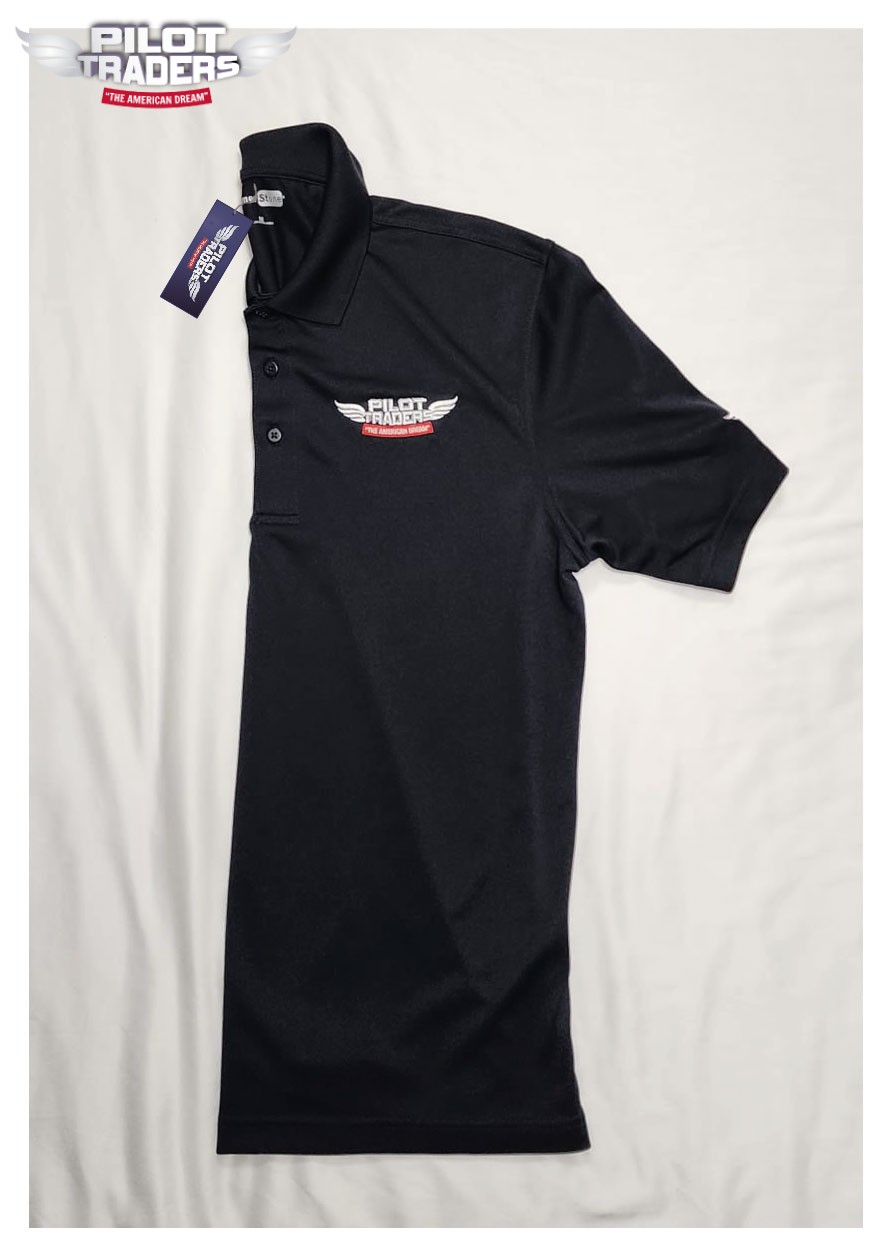 PILOT TRADERS Polo Shirt Short Sleeves Black - Image 8