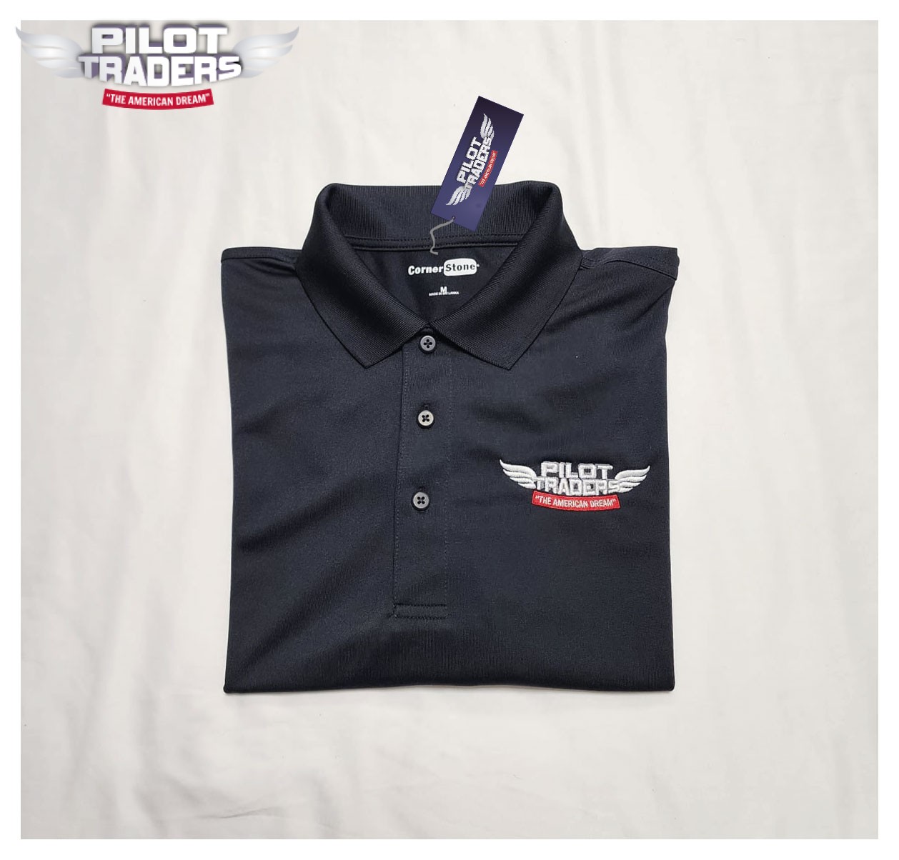 PILOT TRADERS Polo Shirt Long Sleeves Black - Image 8