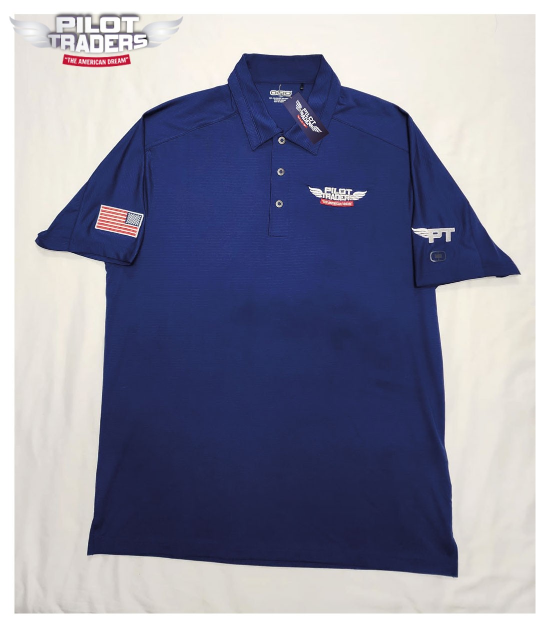 PILOT TRADERS Polo Shirt Short Sleeves Blue - Image 5