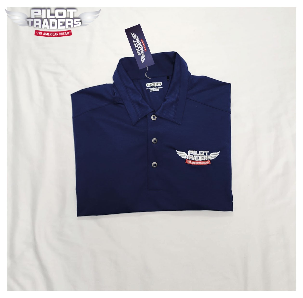 PILOT TRADERS Polo Shirt Short Sleeves Blue - Image 9