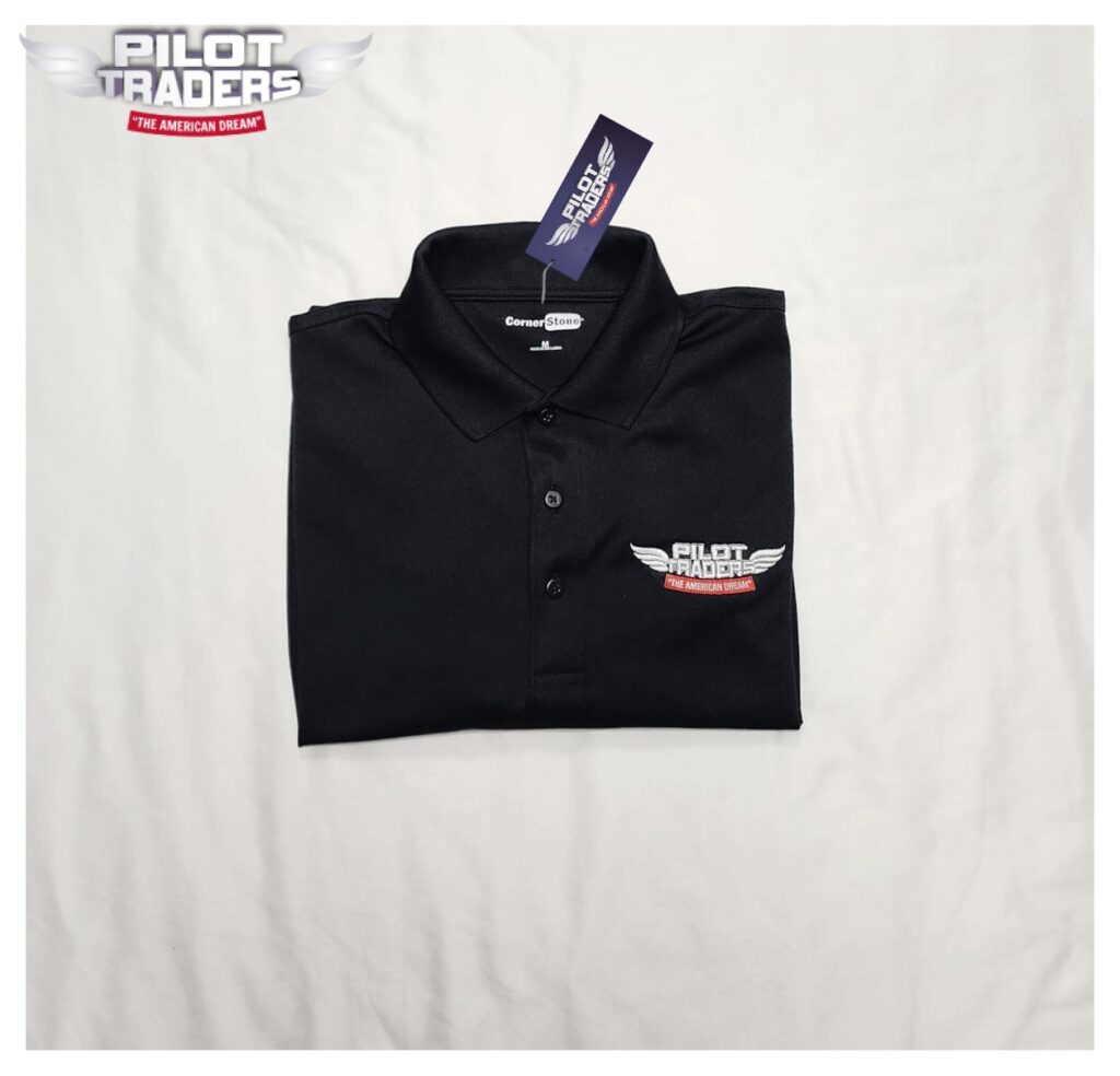 PILOT TRADERS Polo Shirt Short Sleeves Black - Image 6
