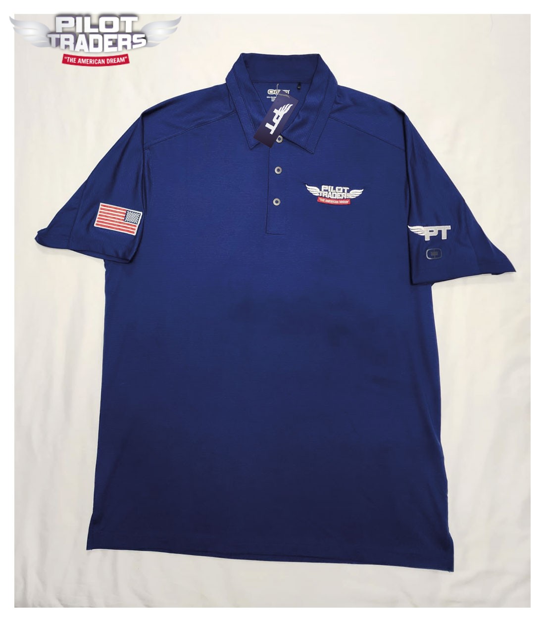 PILOT TRADERS Polo Shirt Short Sleeves Blue - Image 7