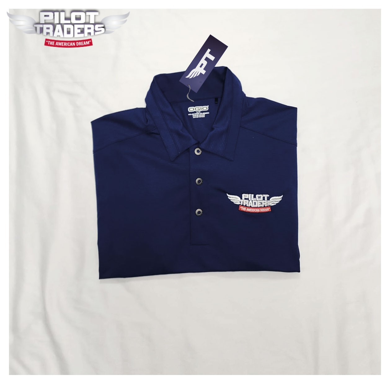 PILOT TRADERS Polo Shirt Short Sleeves Blue - Image 8