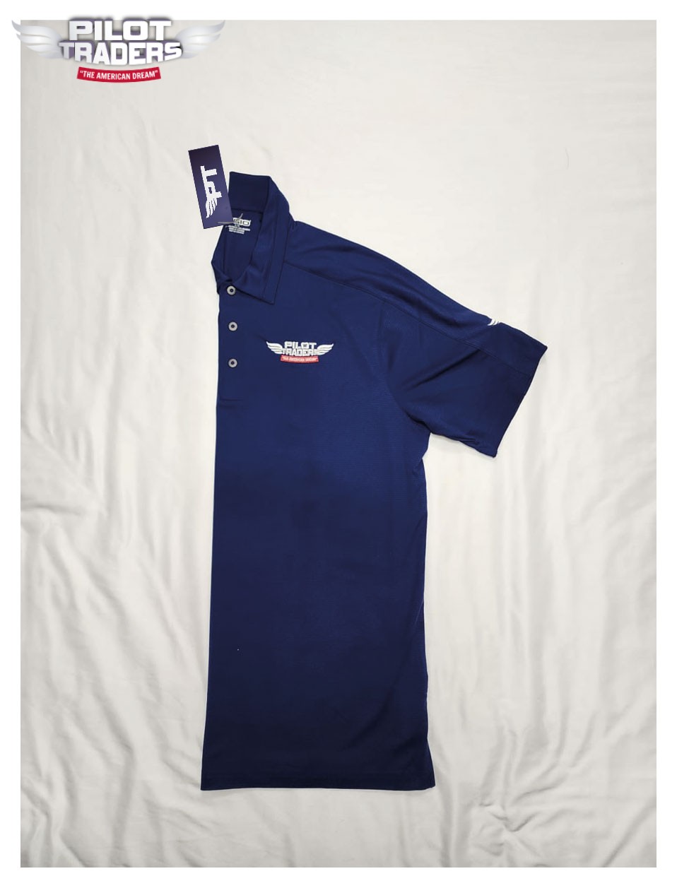 PILOT TRADERS Polo Shirt Short Sleeves Blue - Image 6