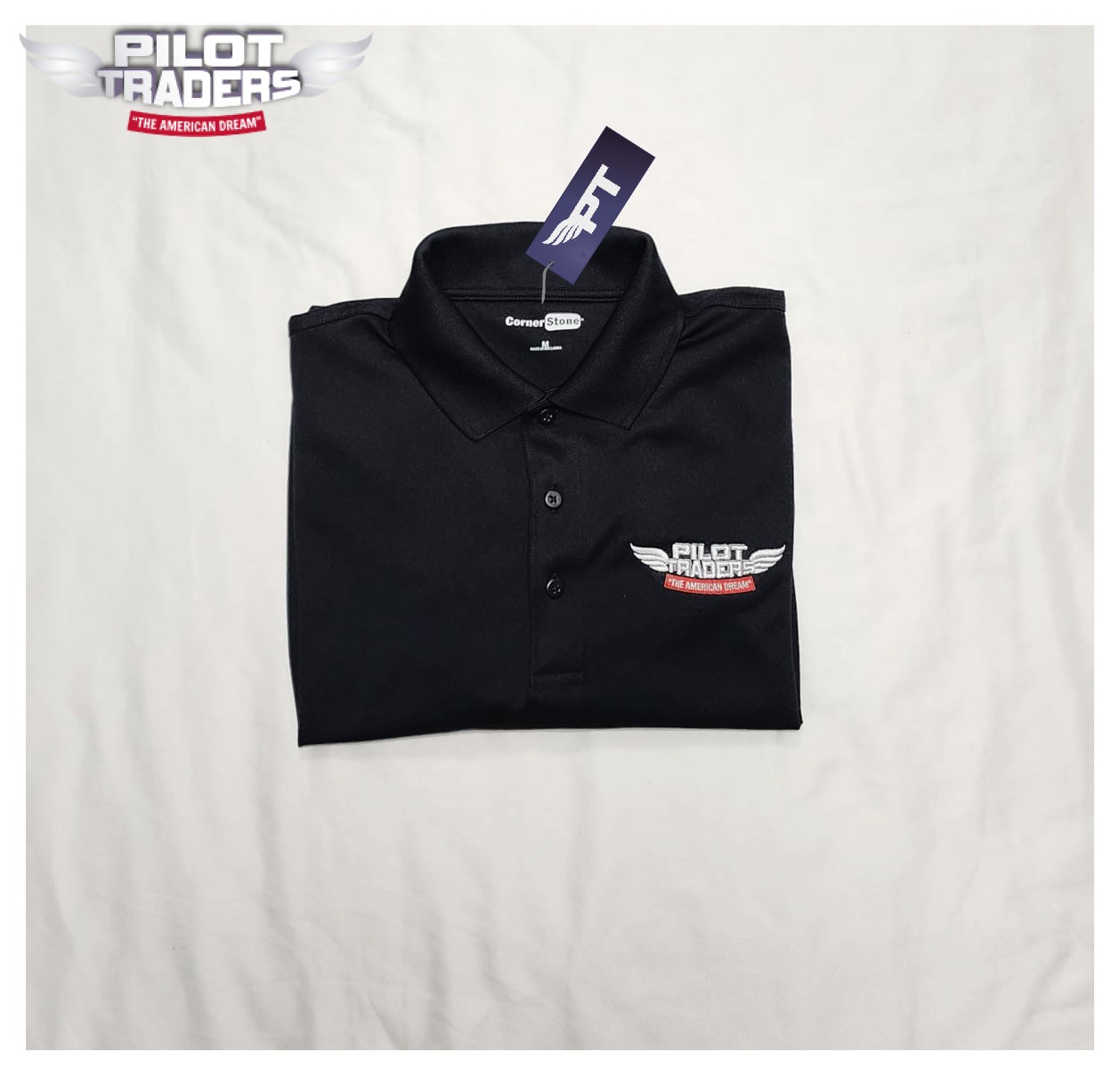 PILOT TRADERS Polo Shirt Long Sleeves Black - Image 7