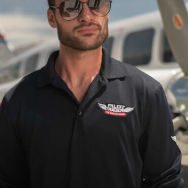 PILOT TRADERS Polo Shirt Long Sleeves Black